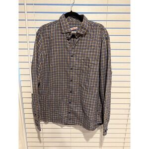 Johnnie-O Hangin Out Plaid Button Down Shirt‎ Men's XL Blue Yellow Long Sleeve